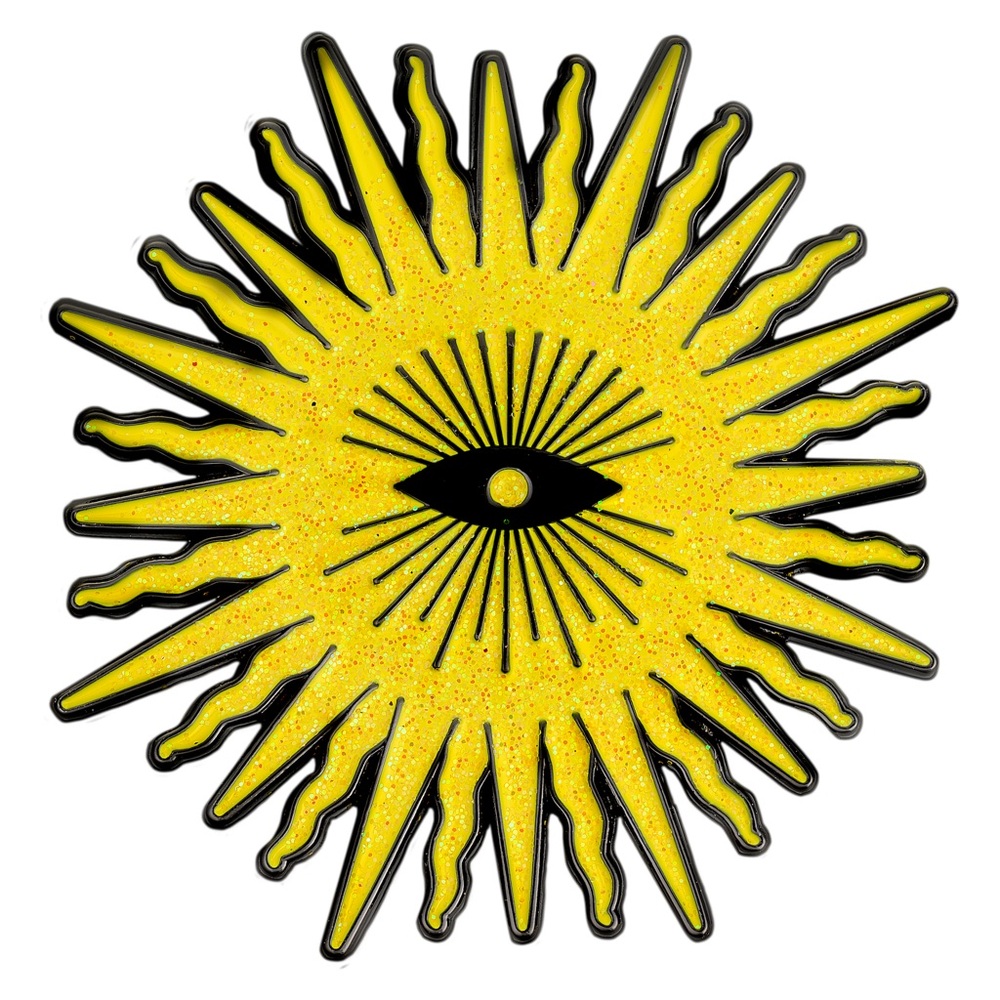 Yellow Sunburst Eye Enamel Pin